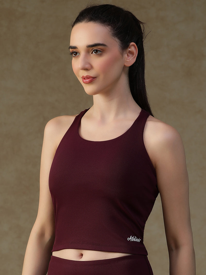 Built In Bra Y Adjustable Top Wine