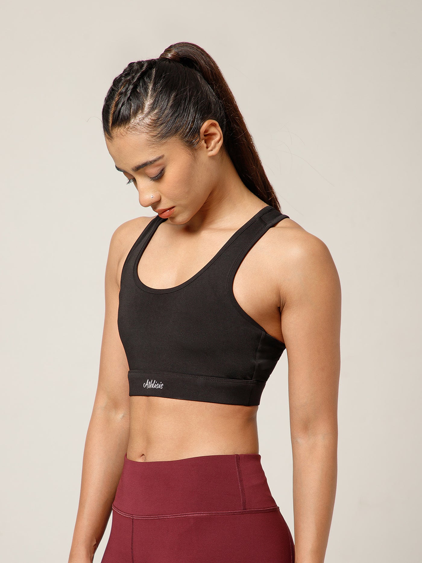 Minimalist Cutout Sports Bra Black