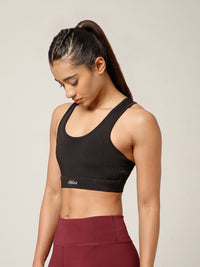 Minimalist Cutout Sports Bra Black