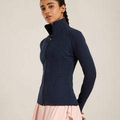 Defined Seam Zip Jacket Navy