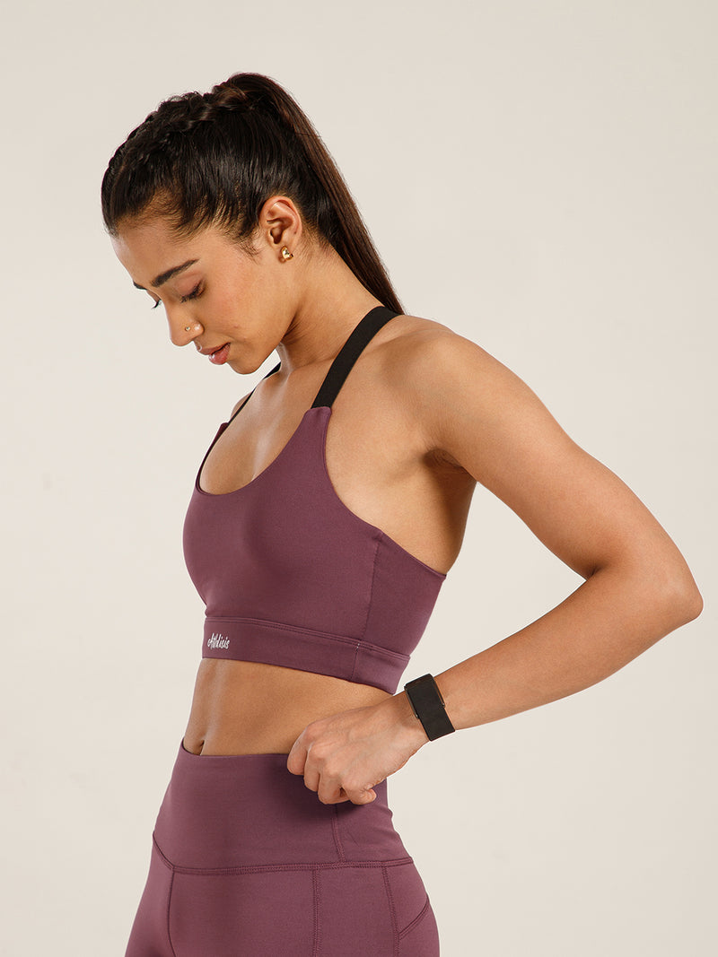 Y Adjustable Sports Bra Mauve
