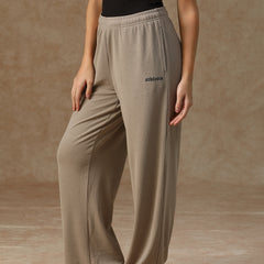 Ribbed Baggy Pants Beige