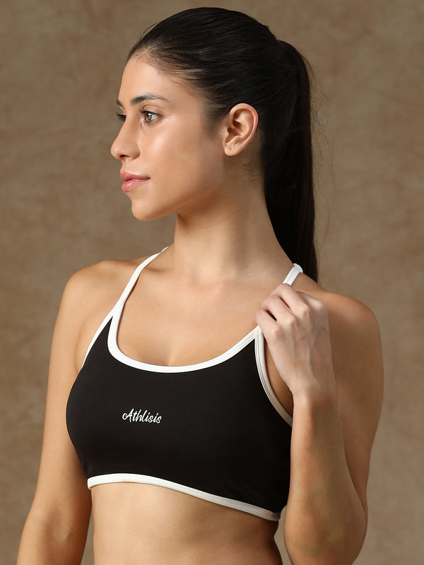 Flow Piping Sports Bra Black