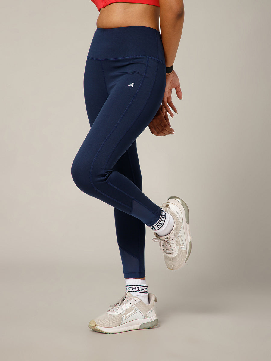 Laser Cut Leggings Navy