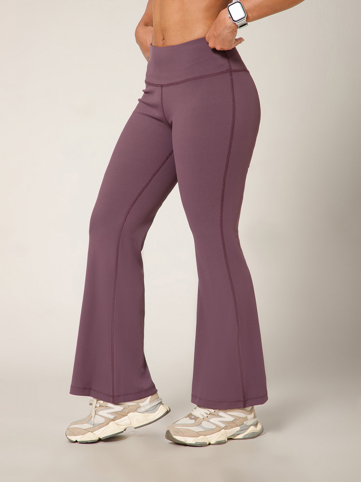 Ribbed Flare Pant Purple