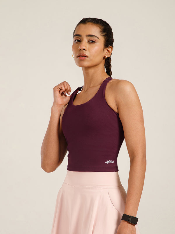 Built In Bra Y Adjustable Top Wine