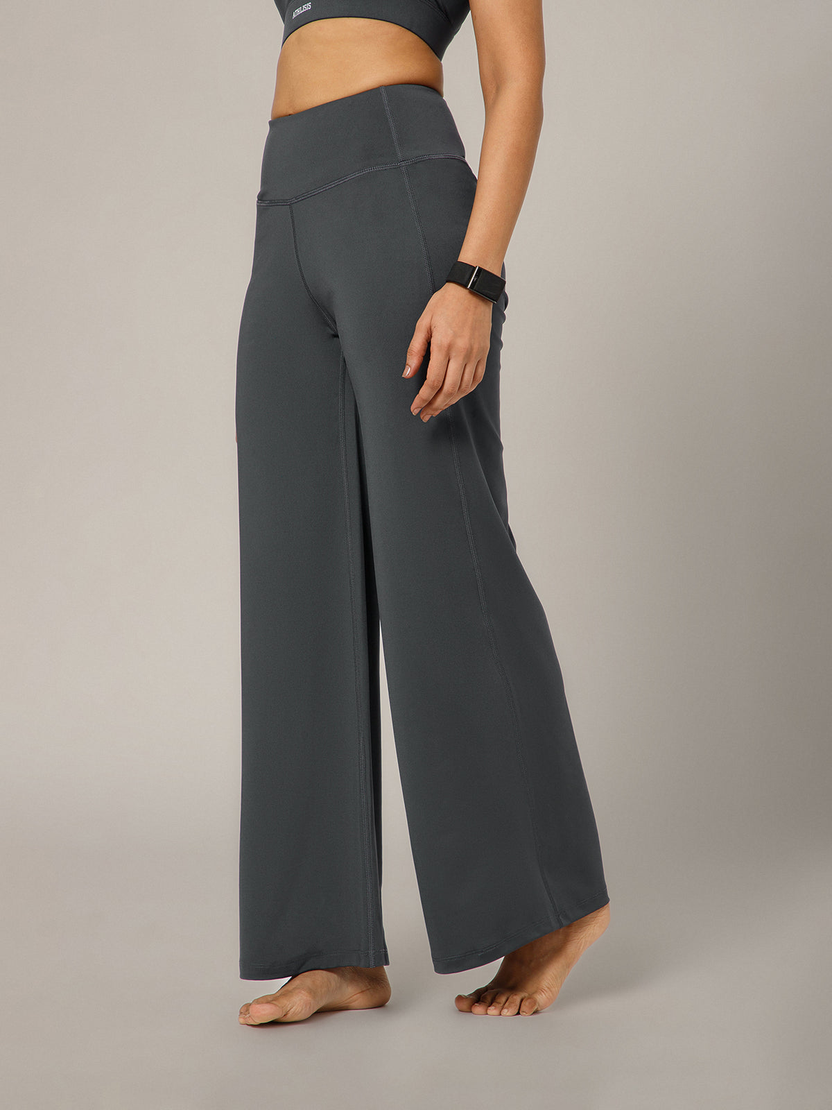 On The Go Wide Flare Pant Grey