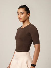 Essential Crop Top Brown