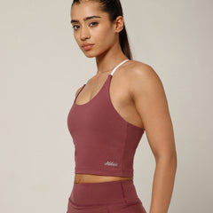 Cross Back Built In Bra Mauve