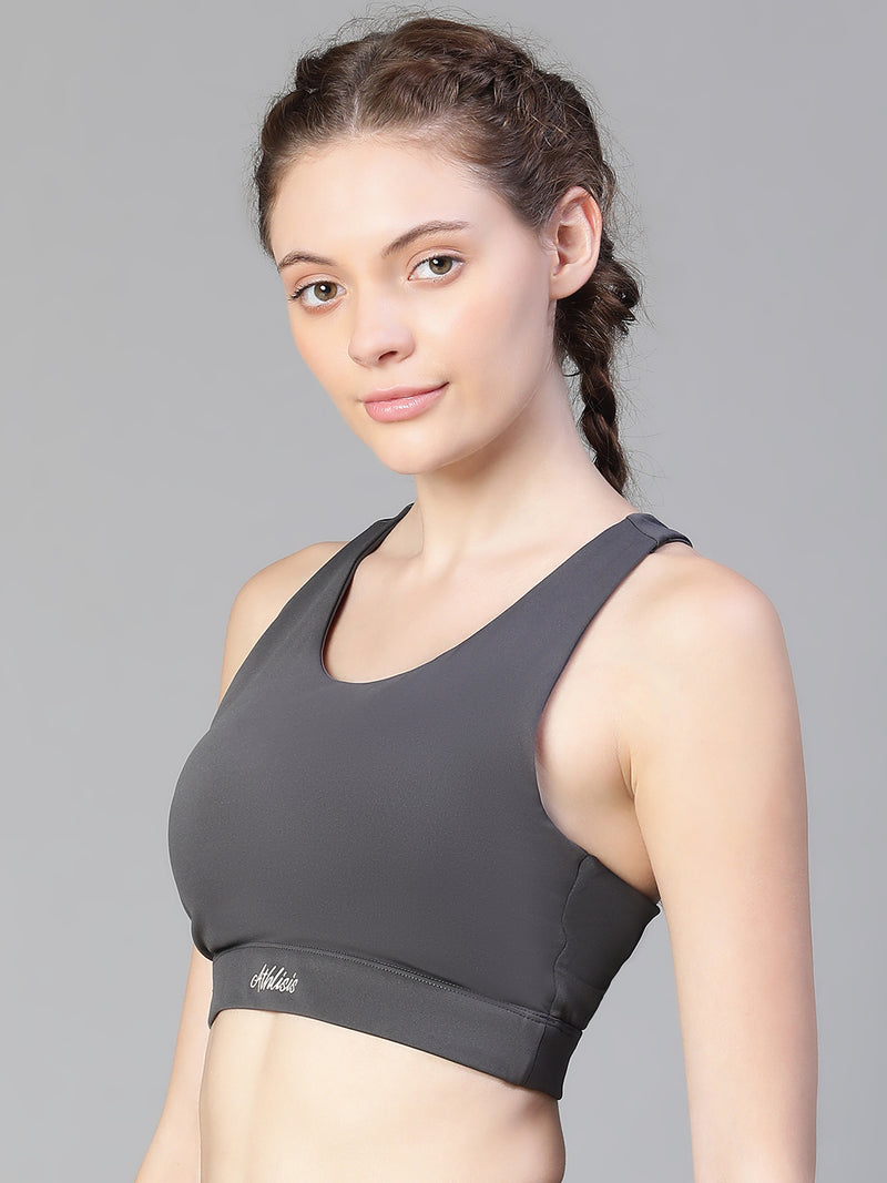 Racerback Contour Sports Bra Dark Gray