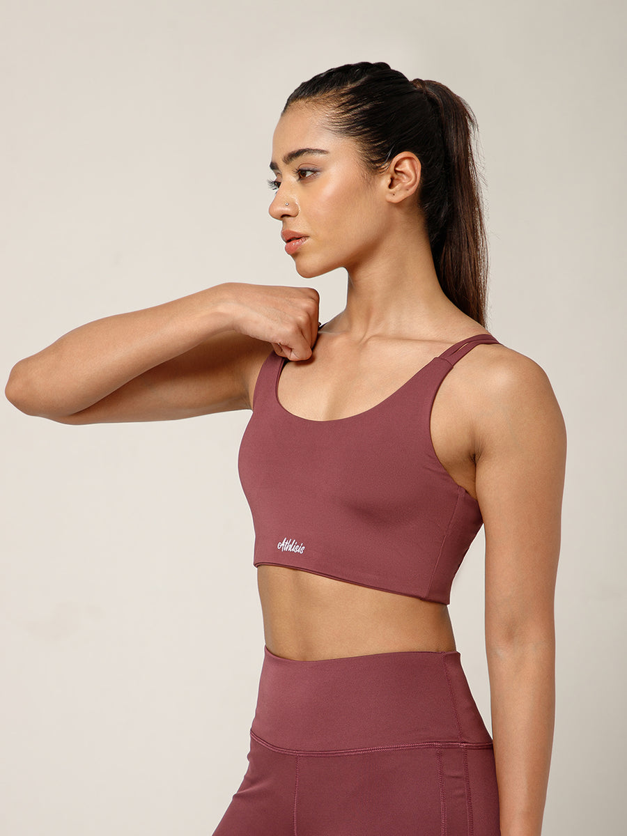 Twin Strap Sports Bra Mauve