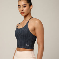 Cross Back Built In Bra Zebra Print