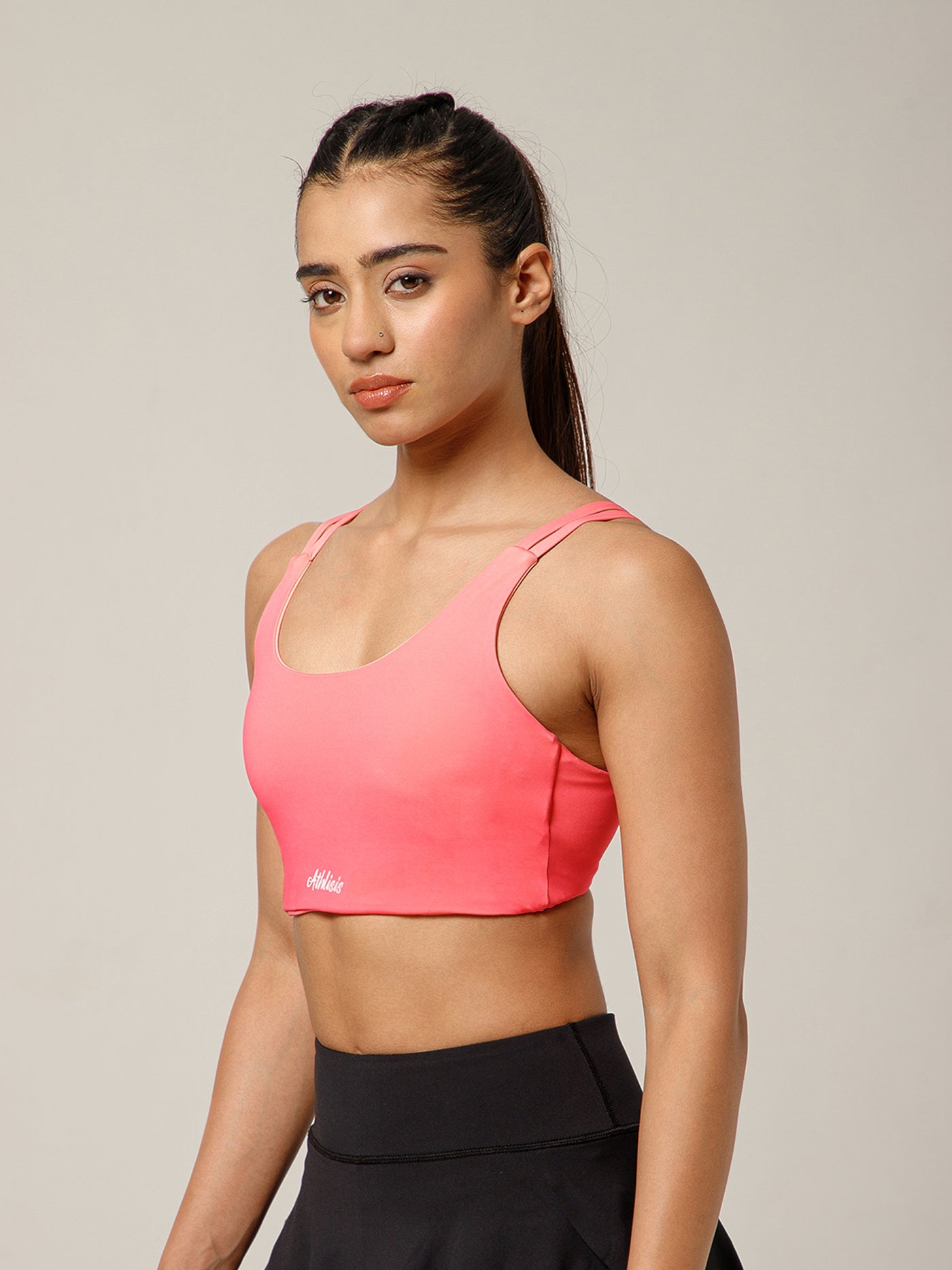 Twin Strap Sports Bra Pink
