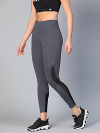 Mesh Panel Pocket Leggings Grey