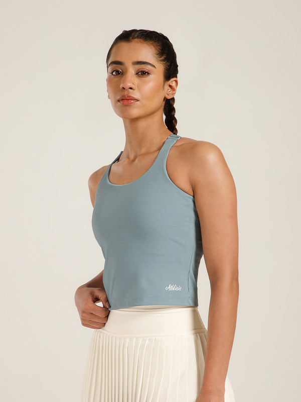 Built In Bra Y Adjustable Top Ice Blue