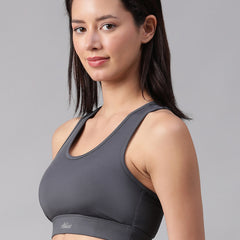 Minimalist Cutout Sports Bra Gray