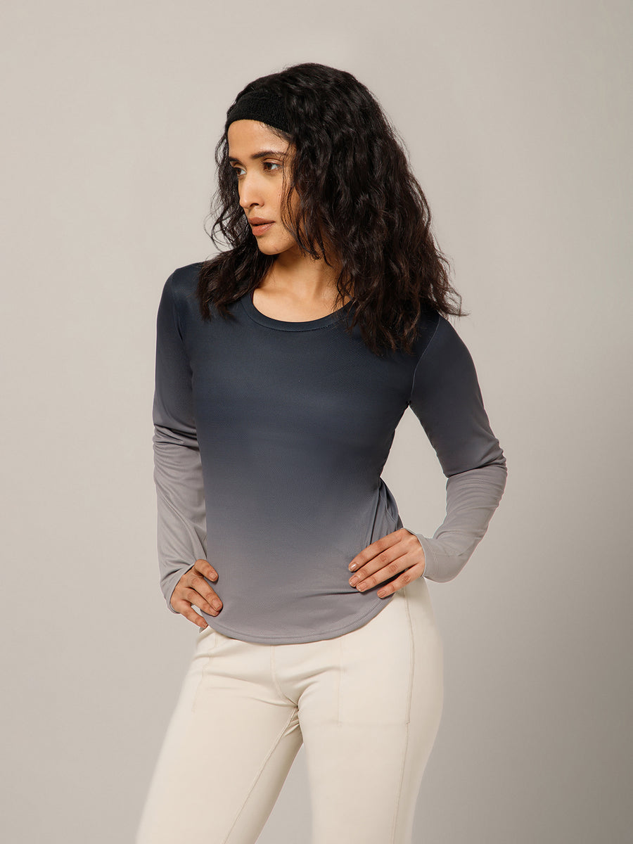 Dual Tone Full Sleeve T-Shirt B&W