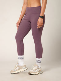 Ribbed High Waist Leggings Purple