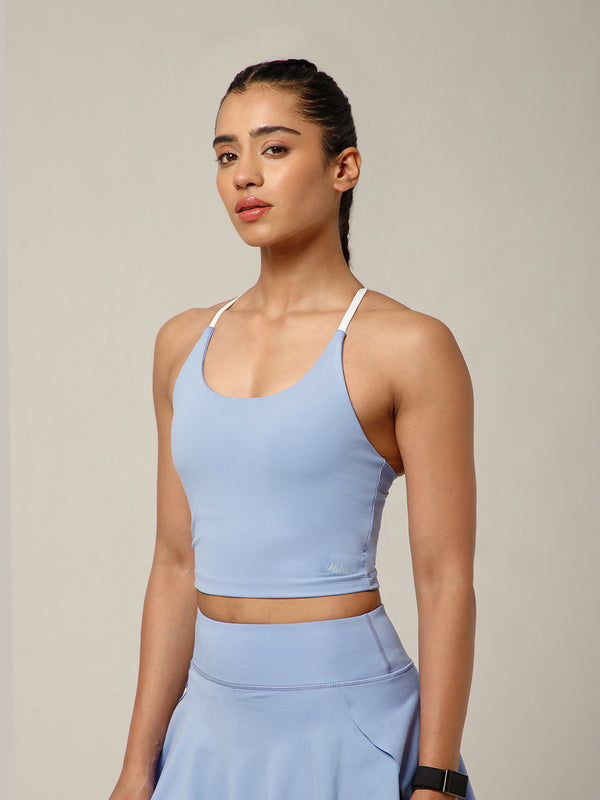 Cross Back Built In Bra Sky Blue