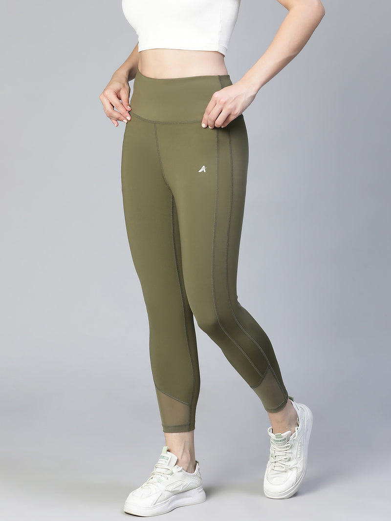Laser Cut Leggings Olive