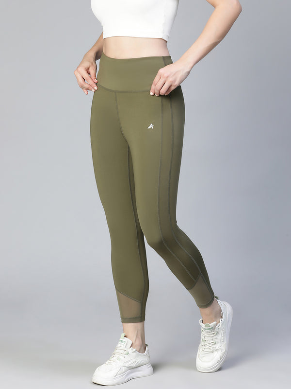 Laser Cut Leggings Olive