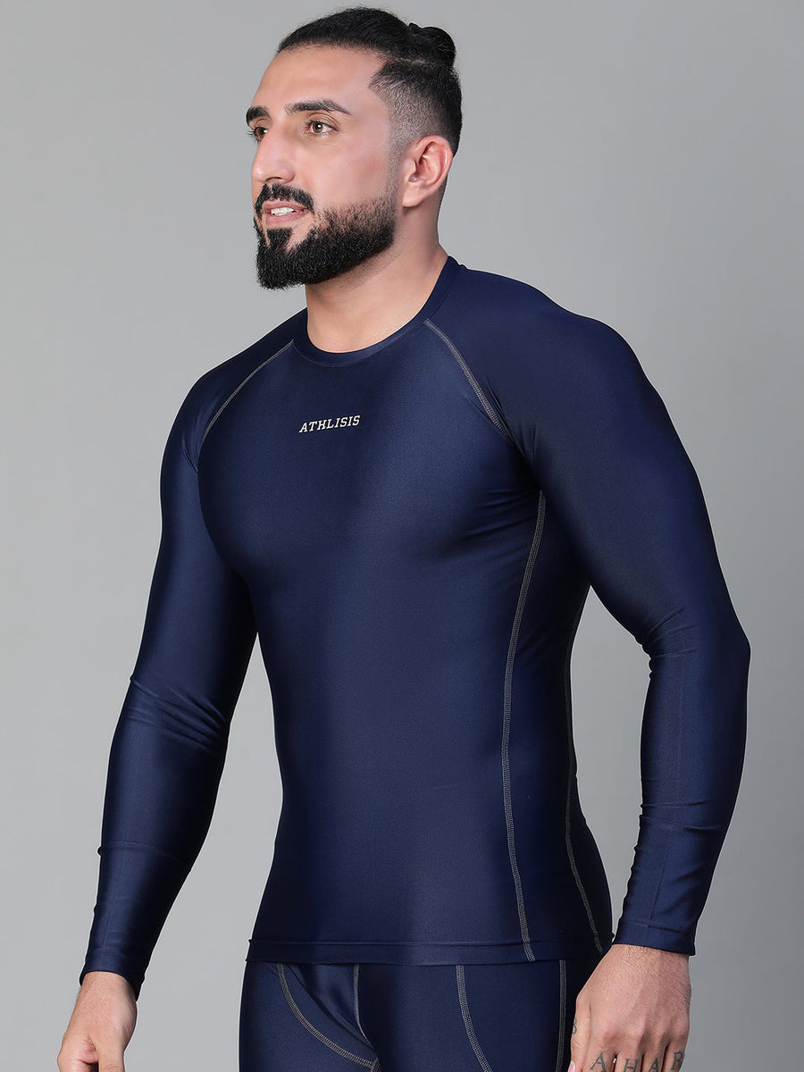 Basic Full Compression T-shirt Blue Athlisis Sports
