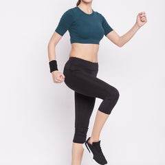 Everyday Cropped Tee Teal