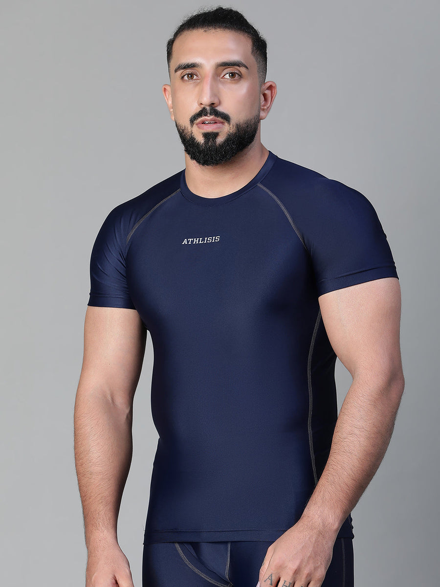 Basic Compression T-shirt Blue Athlisis Sports