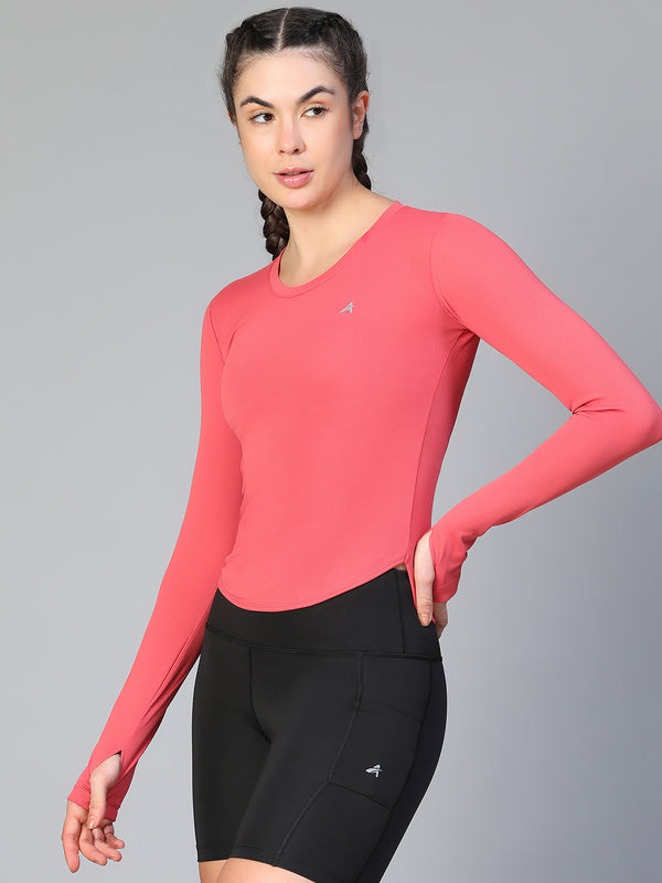 Bodycon Thumbhole T-shirt Pink
