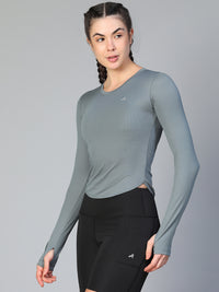 Bodycon Thumbhole T-shirt Gray