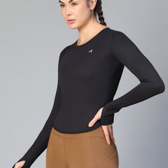 Bodycon Thumbhole T-shirt Black