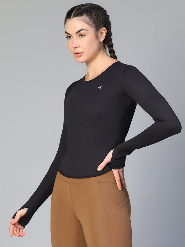 Bodycon Thumbhole T-shirt Black