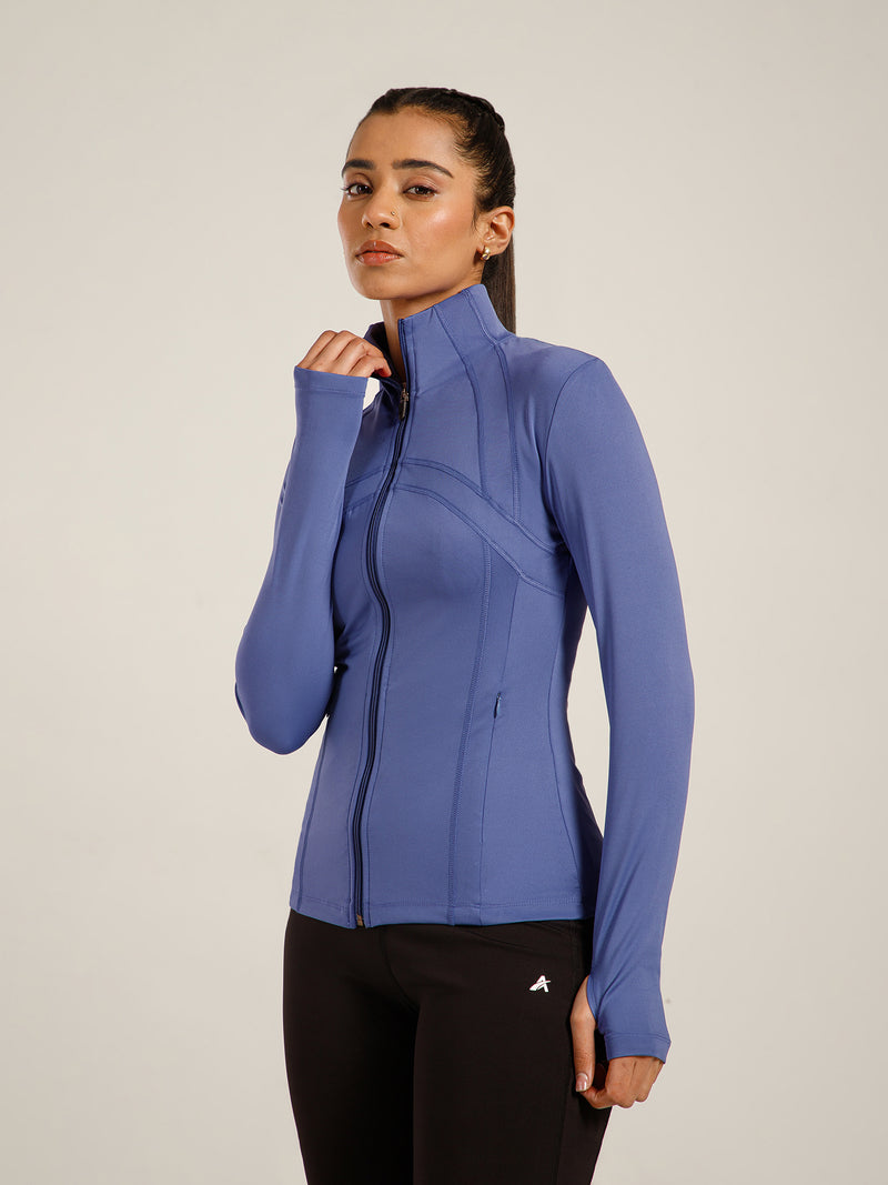 Defined Seam Zip Jacket Purple