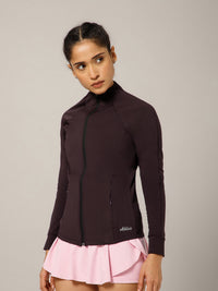 Linea Collarless Jacket Wine