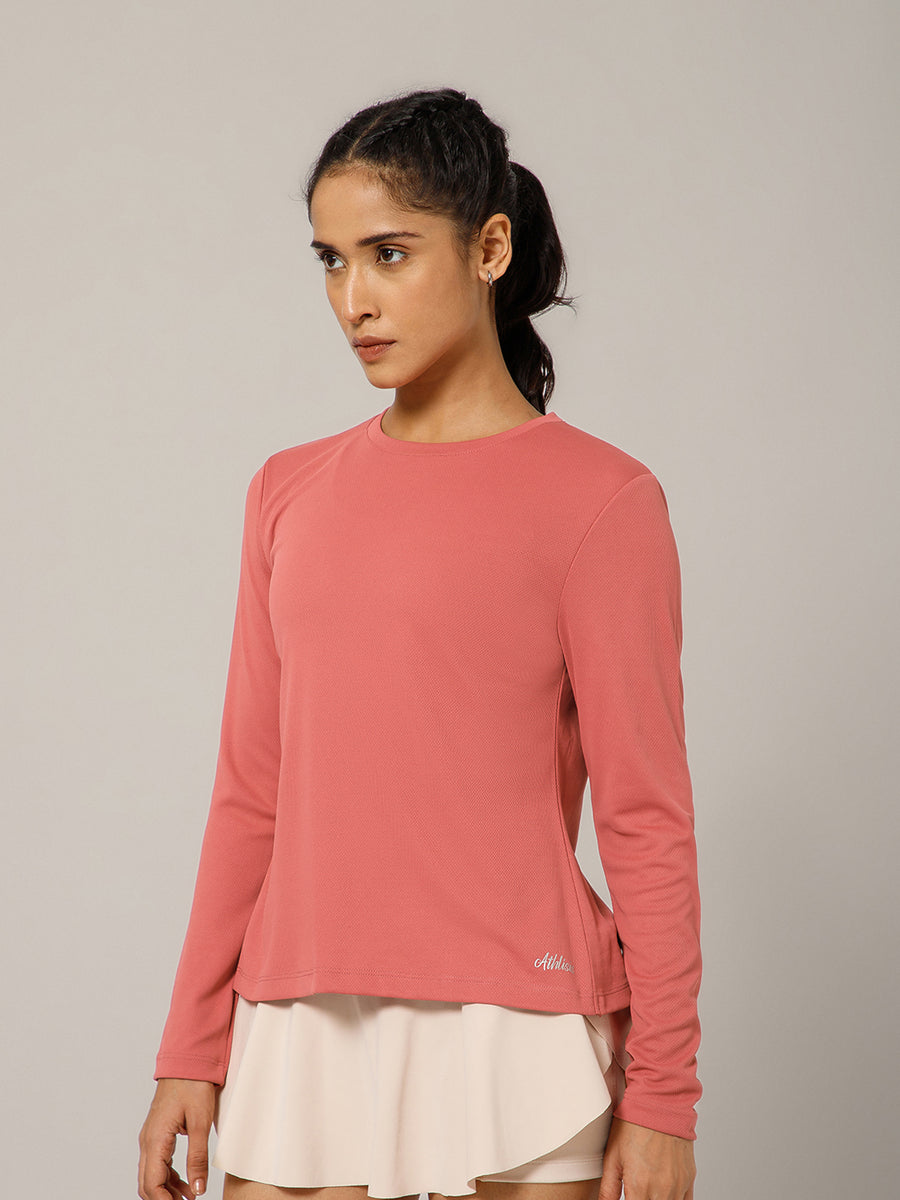 Breeze Crossover Full Sleeve T-shirt Coral