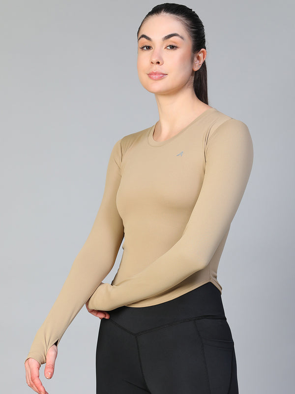 Bodycon Thumbhole T-shirt Tan
