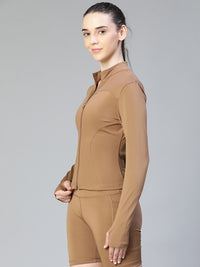 Sculpt Crop Jacket Tan