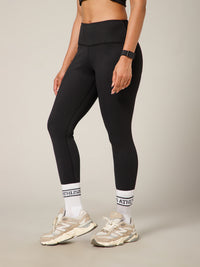Ribbed High Waist Leggings Black
