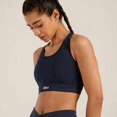 Ruched Sports Bra Navy