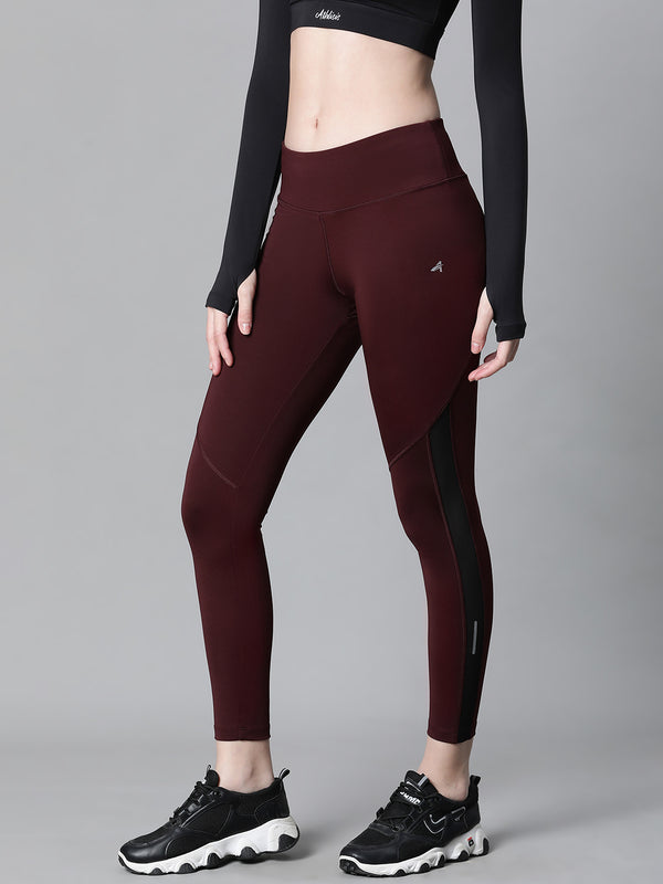 Streamline Panel Legging Maroon