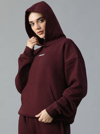 Fleez Oversized Hoodie Maroon