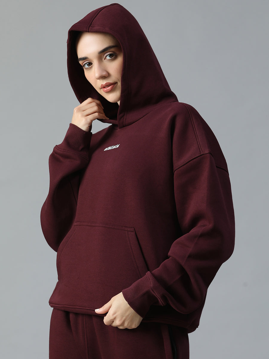 Fleez Oversized Hoodie Maroon