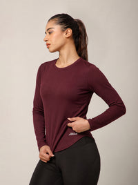 Bodycon Thumbhole T-shirt Wine