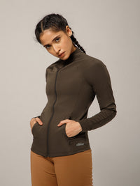 Linea Collarless Jacket Espresso Brown