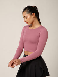 Essential Full Sleeve Crop top Mauve