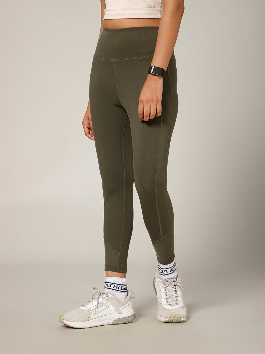 Laser Cut Leggings Olive