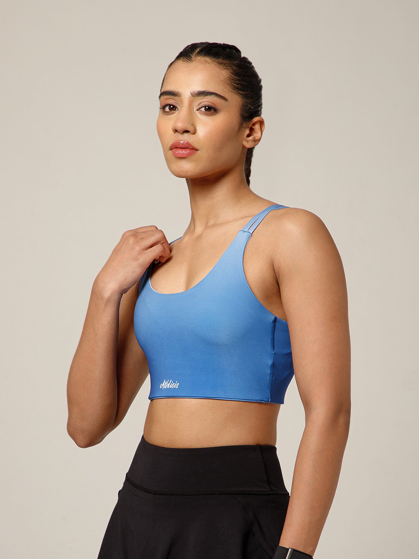 Twin Strap Sports Bra Blue