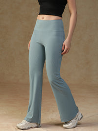 Ribbed Flare Pant Ice Blue