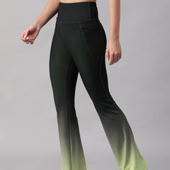 Dual Tone Flare Pant Green