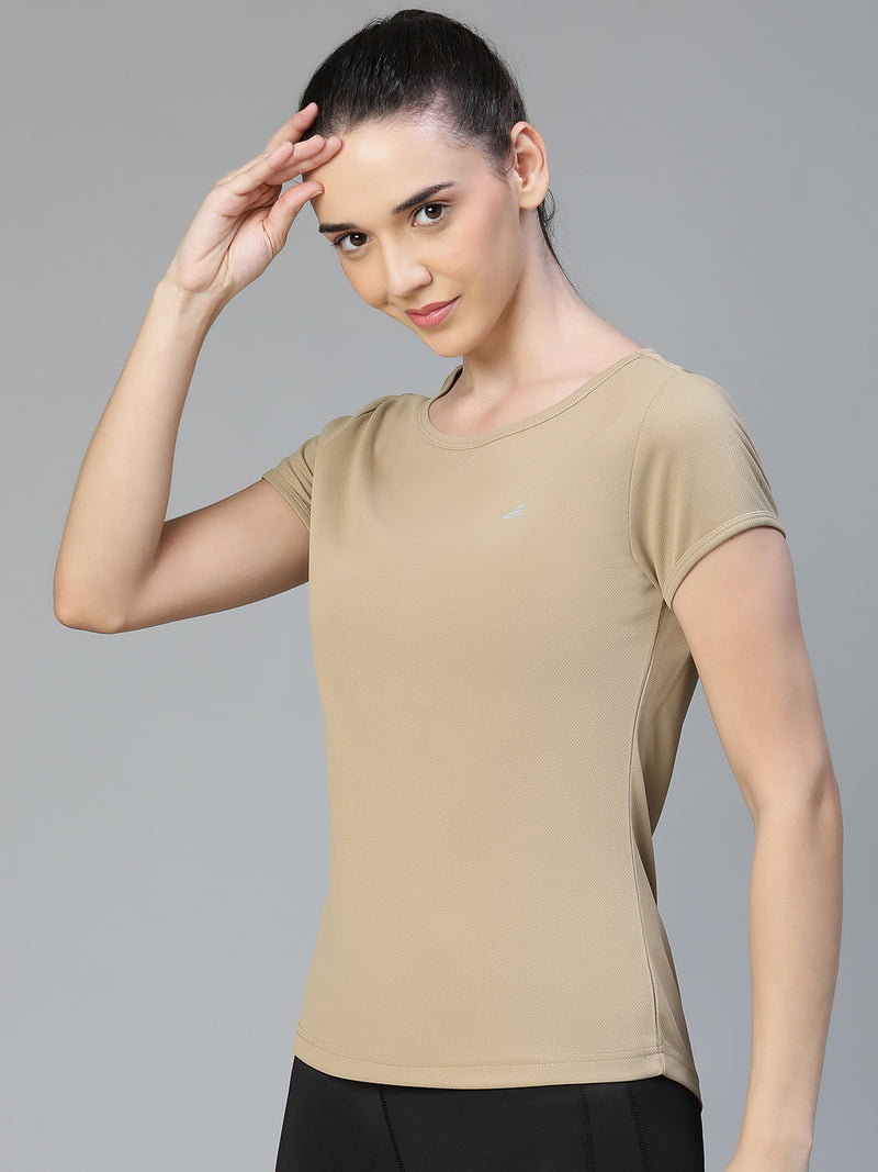 Keyhole T-shirt Tan